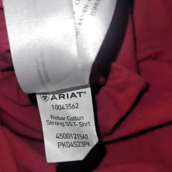 Ariat Rebar Womens 2XL Cotton Strong Crewneck Short Sleeve Pink Tshirt Top - Picture 10 of 11